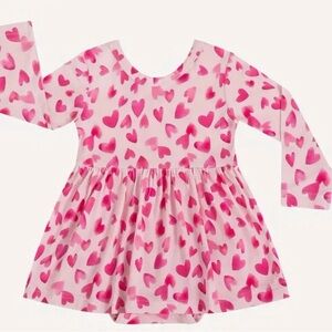Love is in the air  print, twirl bamboo dress with bodysuit